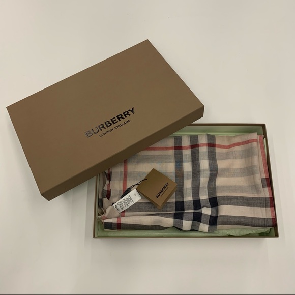 Burberry Accessories - Burberry Giant Check Gauze Scarf